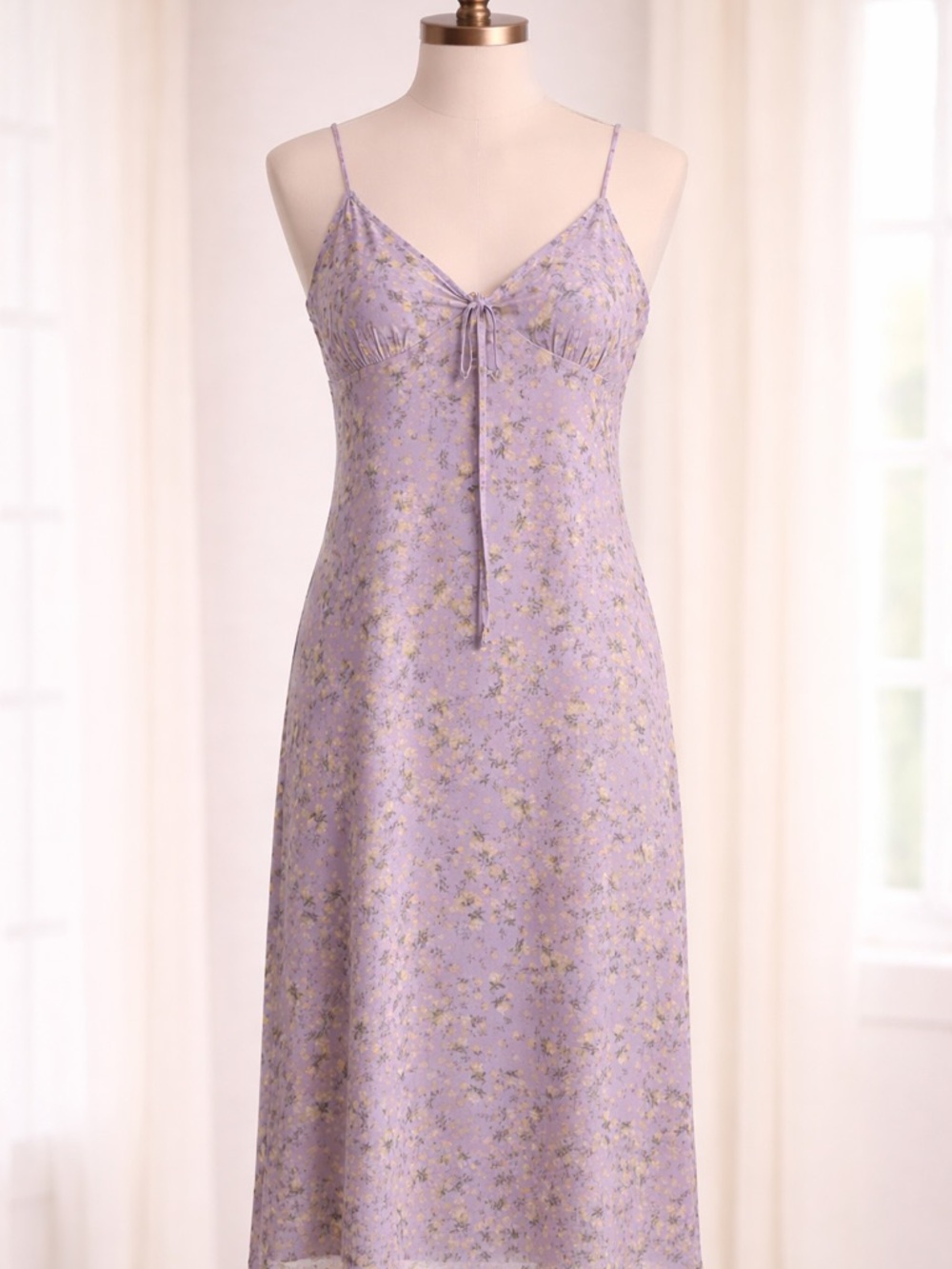 No Comment Lavender Floral Maxi Slip Dress